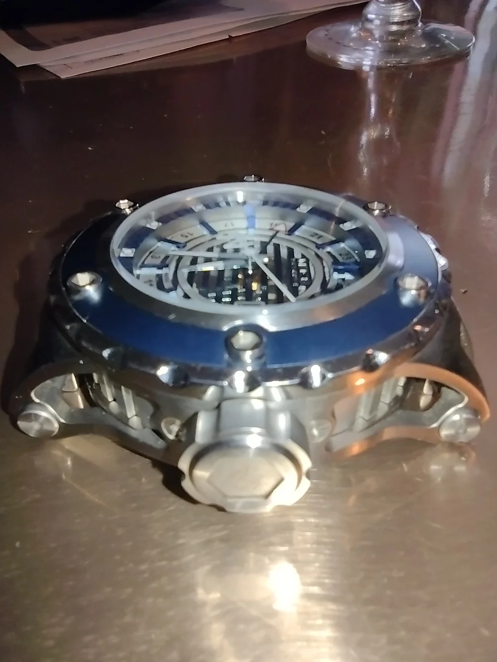 Invicta Silver and Blue Mens Sport Dive Watch